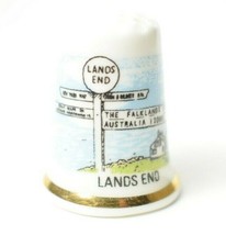 Land&#39;s End Signpost Cornwall Collectable Souvenir Bone China Thimble England - £6.62 GBP