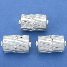 Bali Barrel Silver Plated Beads 17mm 15 Grams 3Pcs Approx. - £5.38 GBP