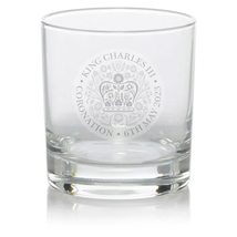 Engraved King Charles III Coronation Single Whiskey Tumbler Royal Memorabilia, R - £12.27 GBP