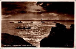 Longships Lighthouse From Lands End RPPC Postcard - £7.84 GBP