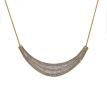 2.00 Carat Round &amp; Baguette Cut Diamond Domed Necklace 14K Yellow Gold - £1,861.16 GBP