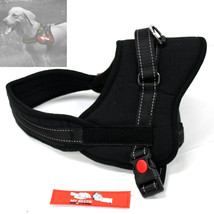 No Pull Adjustable Dog Pet Soft Vest Harness Collar Quality Nylon MEDIUM BLACK - £11.15 GBP