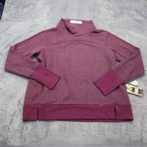 Avia Shirt Womens Large 12-14 Purple Long Sleeve Herringbone Pullover Mockneck - £19.44 GBP
