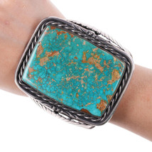 Huge 6 5/8&quot; 306ct Vintage Navajo Silver and Turquoise bracelet - $2,572.76