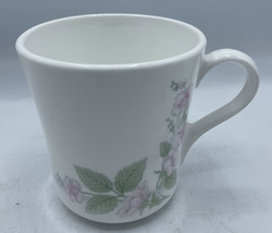 Vintage Corelle VERANDA Coffee Mug Cup Tea Pink Flowers Green Leaves 3 1/2&quot; - £3.15 GBP