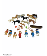 Playmobil Lot 26 Figures Horses Canoe Indians 1974-1989 Vintage Toys - $852.77 MXN