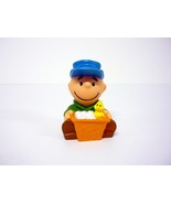 Peanuts Charlie Brown Rubber Squeak Toy Vintage 2.5&quot; UFS w/Basket Eggs 1... - $8.81 CAD