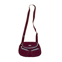 Travelon Shoulder Crossbody Bag 9x13  Burgundy Red Nylon Flap Front Vacation - £15.18 GBP