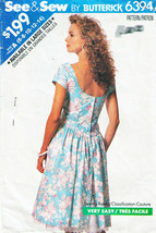 Vintage 1988 Misses&#39; DROP-WAIST DRESS Butterick Pattern 6394-b Size 6-8-10-12-14 - £9.59 GBP