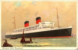 Postcard Cunard RMS Mauretania Ship - printed in England Vintage vtg - £12.59 GBP