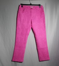 Eric Women&#39;s Y2K Barbie Pink Slim Leg Raised Paisley Textured Pants Size 12 - £22.51 GBP