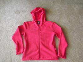 Hot Pink Jacket Hoodie Womens Size Small Fleece Stretch Vintage 80s - £5.42 GBP