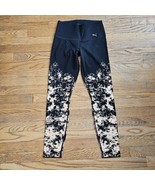 Puma Leggings Black Rose Gold Foil Sports Pants Size S Workout Yoga - £19.64 GBP