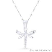 Dragonfly Insect Charm 25x19mm Pendant Italy 925 Sterling Silver Animism Jewelry - £15.01 GBP+