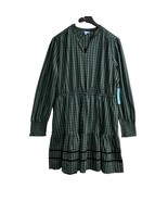 Draper James RSVP Dress XXL Green Plaid Smocked Tiered Checkered Preppy ... - $913.59 MXN