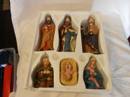 Painted Ceramic 7 Piece Nativity Figurine Set from Cedar Creek #41880 - £47.95 GBP