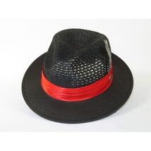Men's Braided Straw Hat BRUNO CAPELO JULIAN JU932 Black/Red image 2