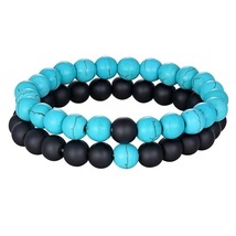 Frosted Natural Turquoise Beads Bracelet - £11.96 GBP