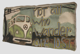 Kellie Montana Creative Co-Op Hippie Peace Mini Van Beetle Long Throw Pillowcase - £4.90 GBP