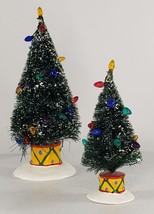 Department 56 Christmas Trees With Lights Yellow Drum Base - £26.33 GBP