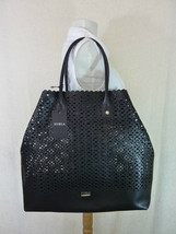 NWT FURLA Onyx/Black Perforated Convertible Melissa Tote Bag $378  Made in Italy - £302.15 GBP