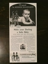 Vintage 1935 Mennen Antiseptic Oil &amp; Powder Baby Original Ad 122 - $6.64