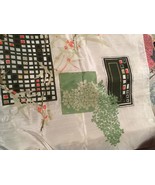 Vintage Fabric Samples Mid Century Abstract Floral Leaf Atomic 23” Hand ... - $1,353.09 MXN