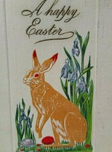 Easter Postcard Rabbit In Lily Flower Patch Embossed Dresden Germany H L Woehler - £10.93 GBP