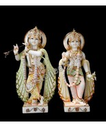 23-Inch Divine Radha-Krishna Pair  Handcrafted Marble Radha Krishna Statue - £2,148.85 GBP