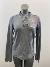 Hollister Henley Shirt Size Medium Gray Long Sleeve Cotton Top - $7.92