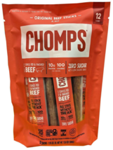 Chomps Original Beef Sticks Mild Grass Fed Beef, 12 Sticks - £25.66 GBP