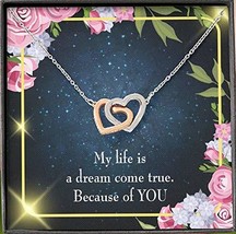 Future Wife Fiance Gift Because of You Inseparable Love Pendant 18k Rose Gold Fi - £50.64 GBP