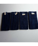 Set of 4 Blue Kitchen Dish Hand Towels Windowpane Solid Color - $319.69 MXN