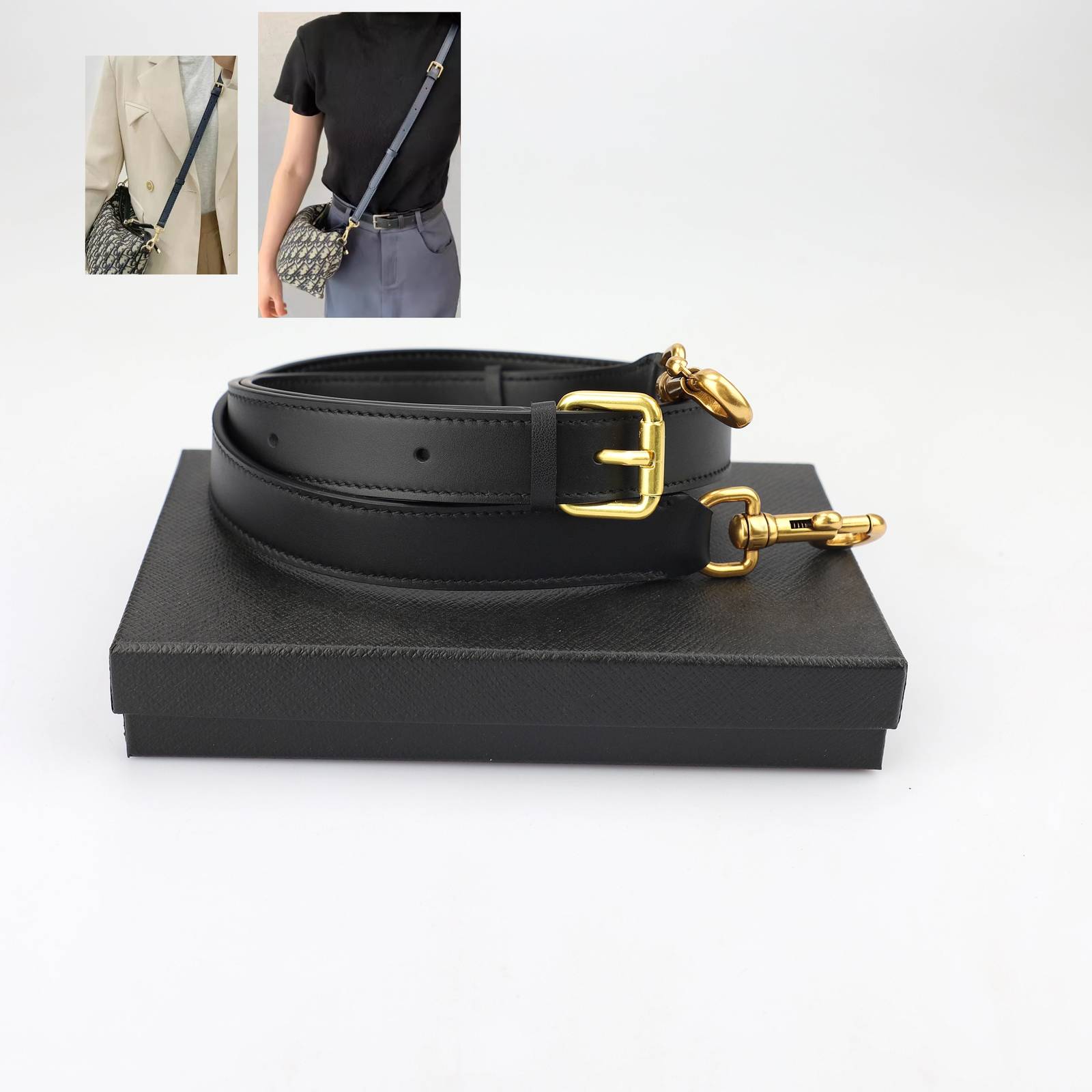 2.5cm width swift leather adjustable shoulder bag strap for oblique bag ,saddle