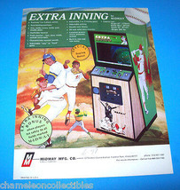 Extra Inning Video Arcade Game FLYER Original 1975 Baseball Theme Art  - $23.40