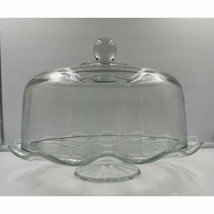 Vintage Glass 12” Pedestal Cake Dessert Stand with Heavy Dome Cover - £51.32 GBP