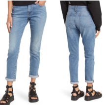 FRAME Le Garcon Stretch Cuffed Crop Jeans 34 Boyfriend Ankle Bixby Wash ... - £97.38 GBP