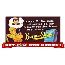 PLASTICVILLE BILLBOARD BURMA-SHAVE WAR BONDS SIGN INSERT CARD LIONEL &amp; A... - $5.99