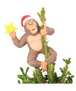 NO PACKAGING - King Kong Climbing Tree Funny Christmas Tree Topper Top Large 10" - $34.95