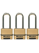 Master Lock Heavy Duty Outdoor Combination Lock 1-1/2 in Shackle, Brass, 3 Pack - £44.27 GBP