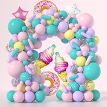 Donut Balloon Garland Ice Cream Balloon Garland With Donut And Ice Cream Foil Ba - £25.57 GBP