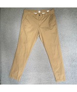 Gap Pant Mens 35 Slim Tan Stretch Relaxed Tapered Leg Casual Chino Trous... - $11.64