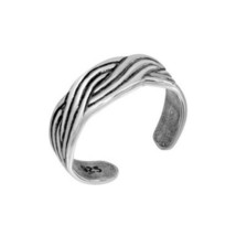 Sterling Silver 925 3 Line Butterfly Adjustable Toe Ring / Finger Thumb Ring - £12.70 GBP