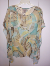 Chico&#39;s Ladies SEMI-SHEER Pullover Handkerchief TOP-S/M-NWOT-POLYESTER - £11.03 GBP