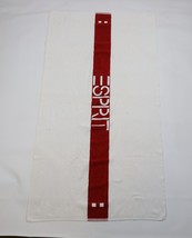 Vintage 90s Esprit Distressed Spell Out Color Block Beach Bath Towel Whi... - $49.45