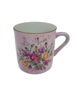 Vintage LEFTON Pink Floral Vanity Mug Cup Hand Painted porcelain 674 - $18.69