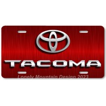 Toyota Tacoma Inspired Art on Red FLAT Aluminum Novelty License Tag Plate - £12.75 GBP
