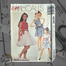 McCall's 4246 Girls Two Piece Dress (Top Skirt Culottes) Pattern Sz 7-8-10 Uncut - £7.87 GBP