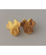 NEW PAIR OF DISNEY MINNIE MOUSE GOLD STUD EARRINGS EARS JEWELRY SET MICKEY - $144.72 MXN