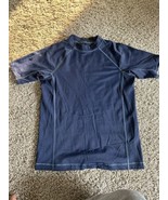 Lands End Kids Size Medium 8-10 Navy Rash Guard Short Sleeve - $145.56 MXN